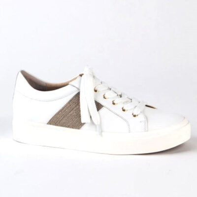 The Beaded Chain Stripe Sneaker in White