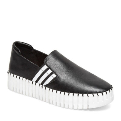 The Leather Slip-On with Side Gore in Black