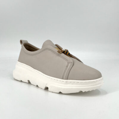 The Slip on Sneaker with Enamel Bee in Latte