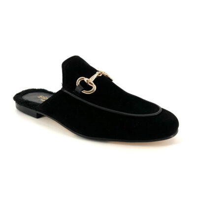 Bitfur – The Loafer Mule with Bit in Black Suede