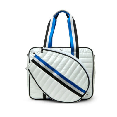 The Tennis Tote in White Patent