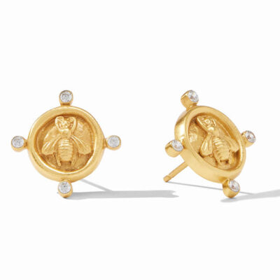 The Bee Cameo Stud in Gold CZ