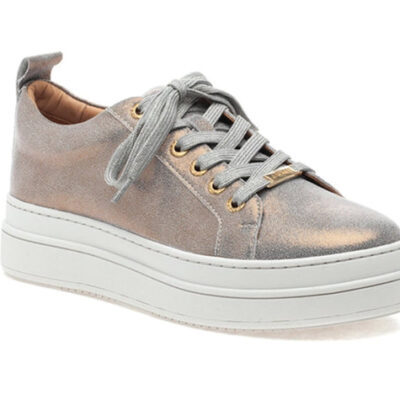 The Platform Lace Sneaker in Bronze