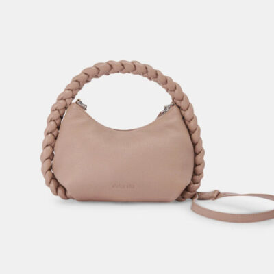 The Braided Leather Strap Crossbody in Café