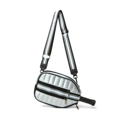 The Sporty Sleeve Pickle Racket Cover in Silver Liquid