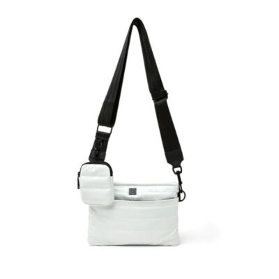 The Downtown Crossbody in White Patent