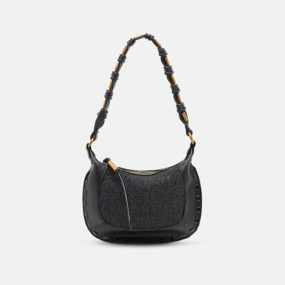 The Mixed Media Shoulder Bag in Black