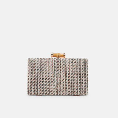 The Tweed Clutch in Black Multi