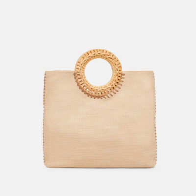 The Rattan Handle Clutch in Natural